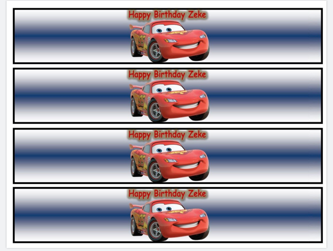 Disney Cars Water Bottle Labels for Free Printable Disney Cars Water Bottle Labels