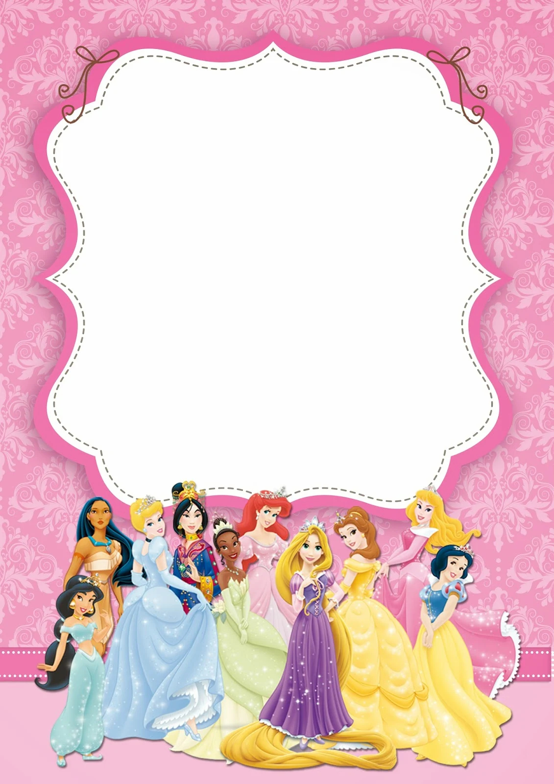 Disney Princess Party: Free Printable Party Invitations. - Oh My intended for Free Princess Printable Invitations