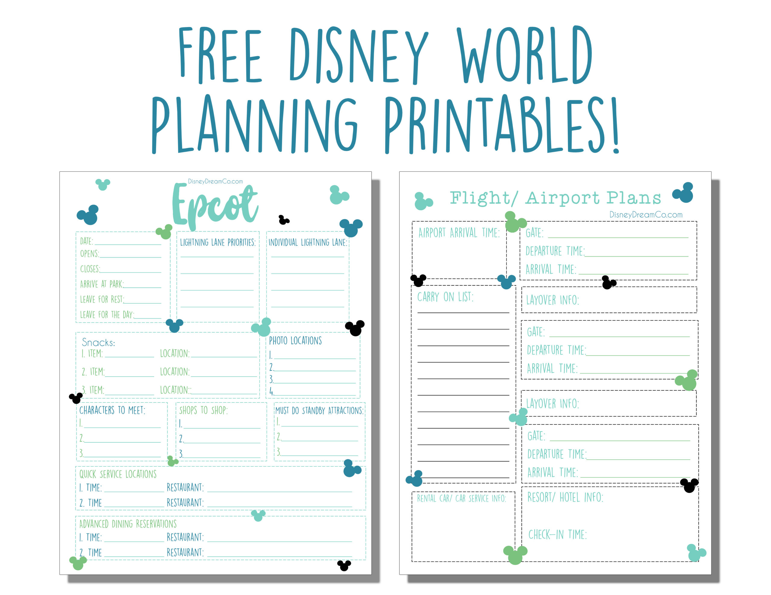 Disney World Free Planning Printables: Disney World Planner regarding Free Disney Planning Binder Printables