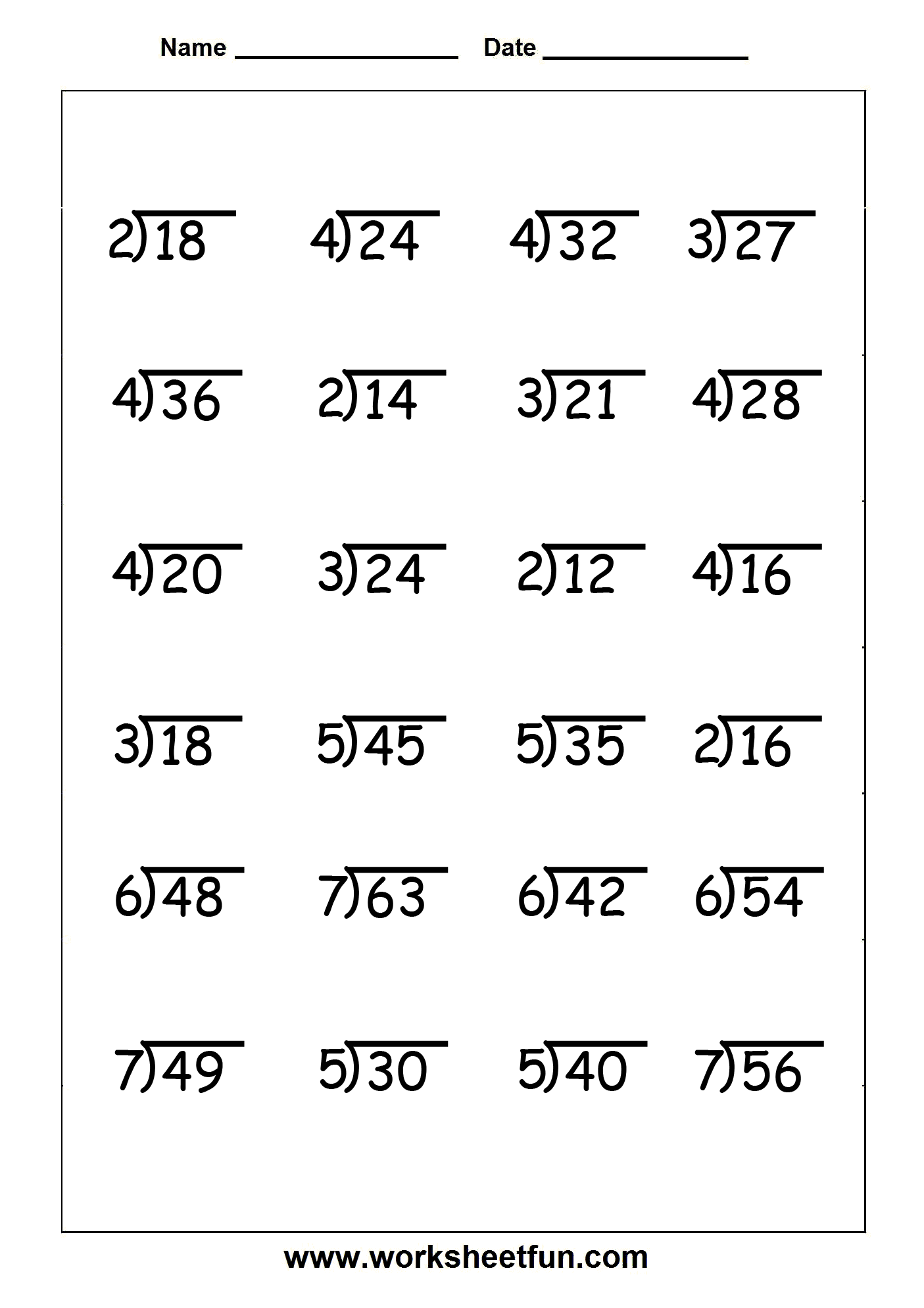 Division - 4 Worksheets | Free Printable Math Worksheets, Division with Free Printable Division Worksheets