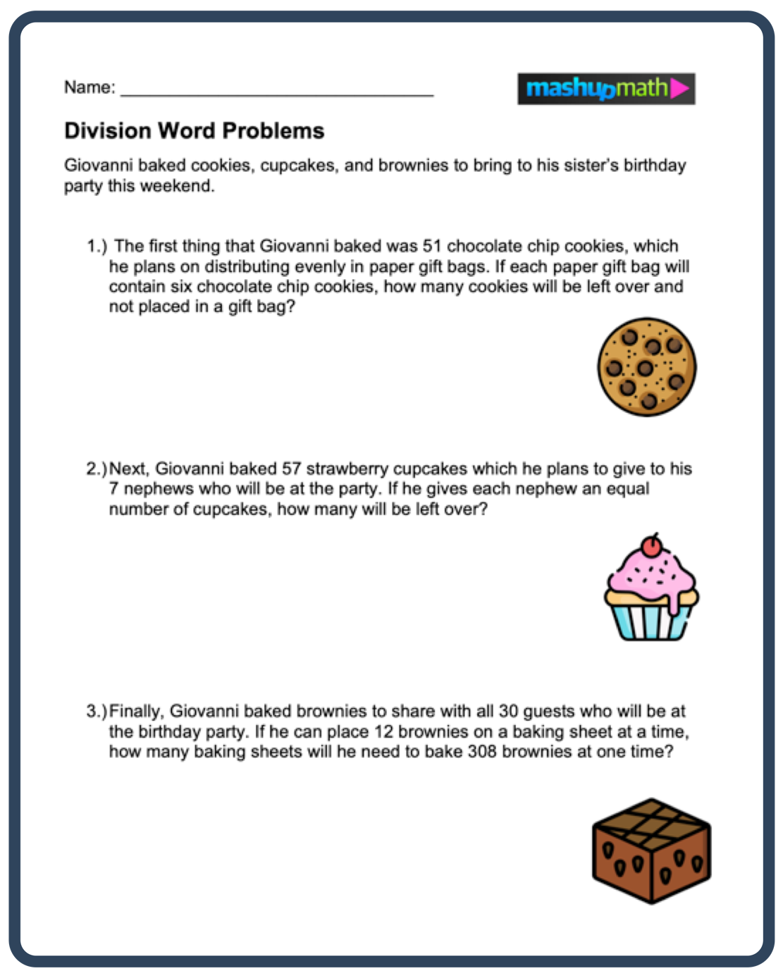 Division Word Problems—Free Worksheets For Grades 3-5 — Mashup Math with regard to Free Printable Division Word Problems Worksheets For Grade 3