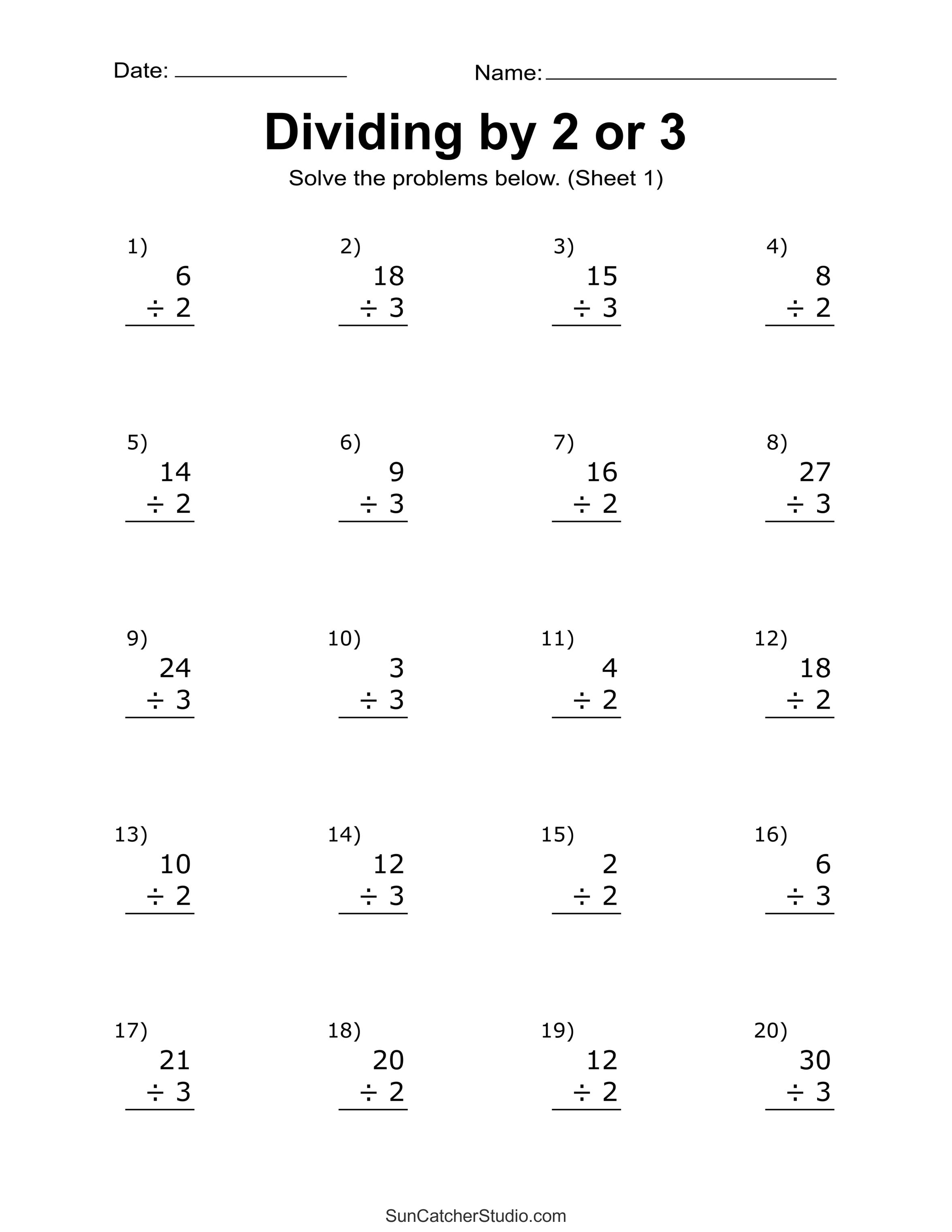 Division Worksheets &amp;amp; Problems (Free Printable Math Drills) – Diy for Free Printable Division Worksheets