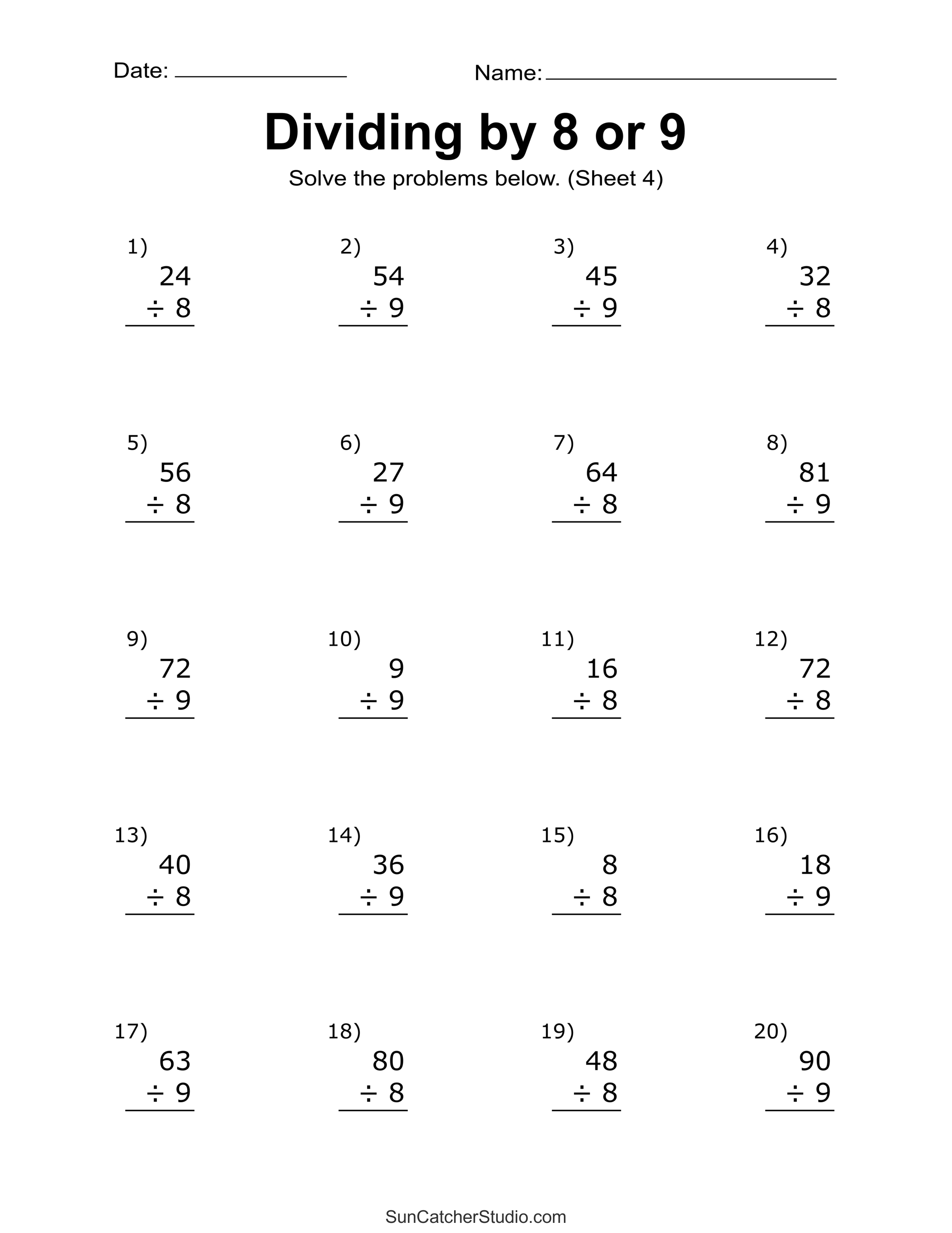 Division Worksheets &amp;amp; Problems (Free Printable Math Drills) – Diy regarding Free Printable Division Worksheets for 4th Grade