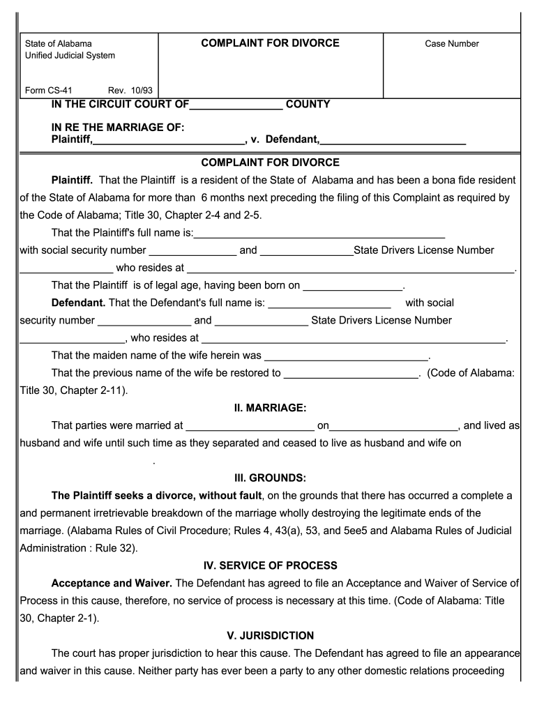 Divorce Papers - Fill Online, Printable, Fillable, Blank | Pdffiller throughout Free Printable Divorce Decree Forms