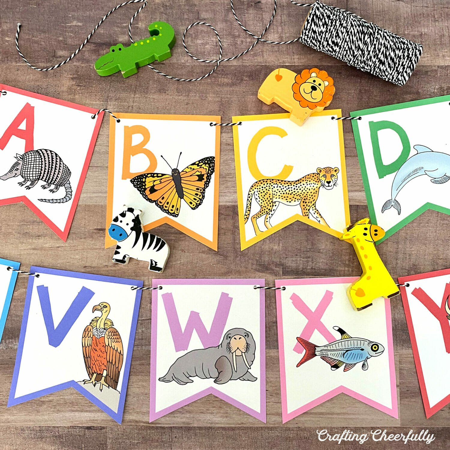 Diy Abc Animal Banner - Printable Pennantscrafting Cheerfully inside Free Printable ABC Banner