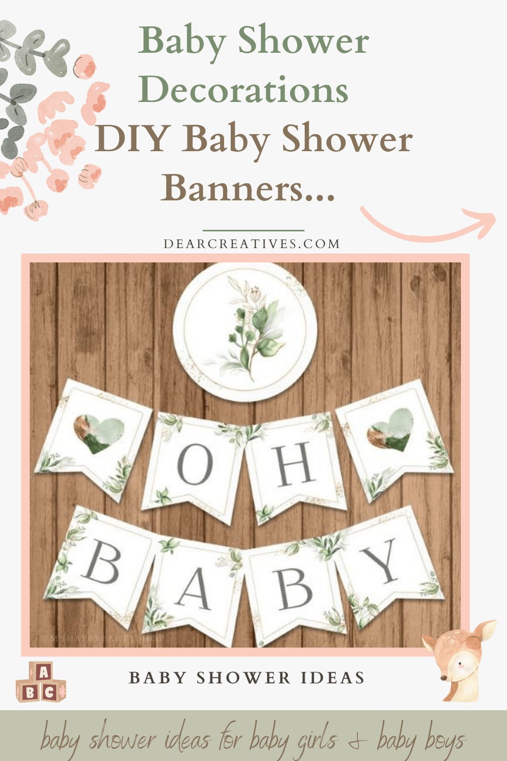 Diy Baby Shower Banners + Baby Shower Decorations Dear Creatives for Free Baby Shower Printables Decorations