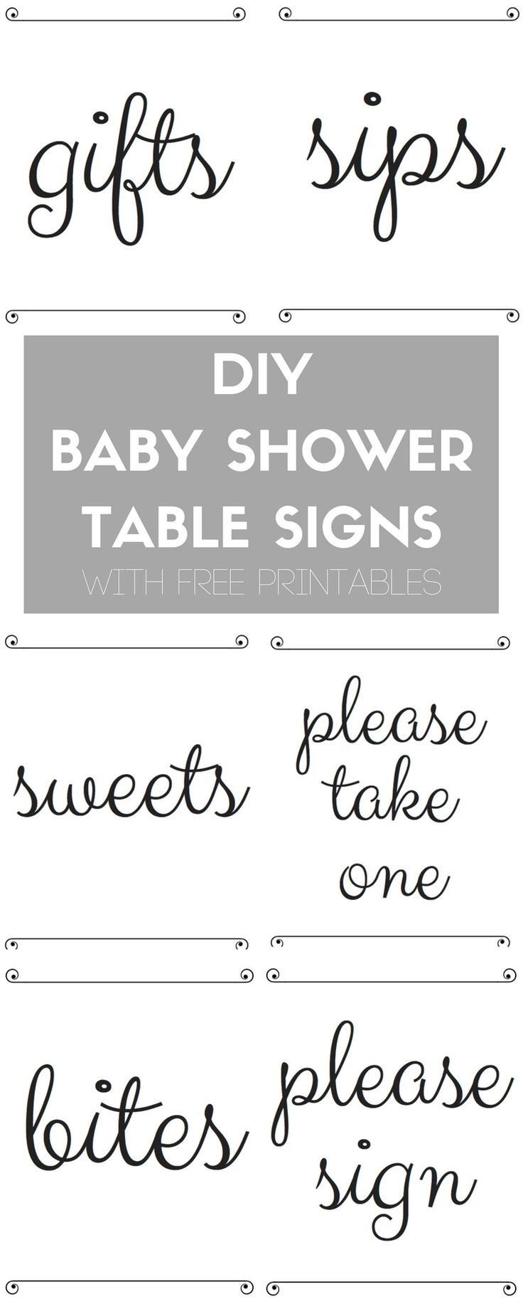 Diy Baby Shower Table Signs - Free Printable with Free Printable Baby Shower Table Signs