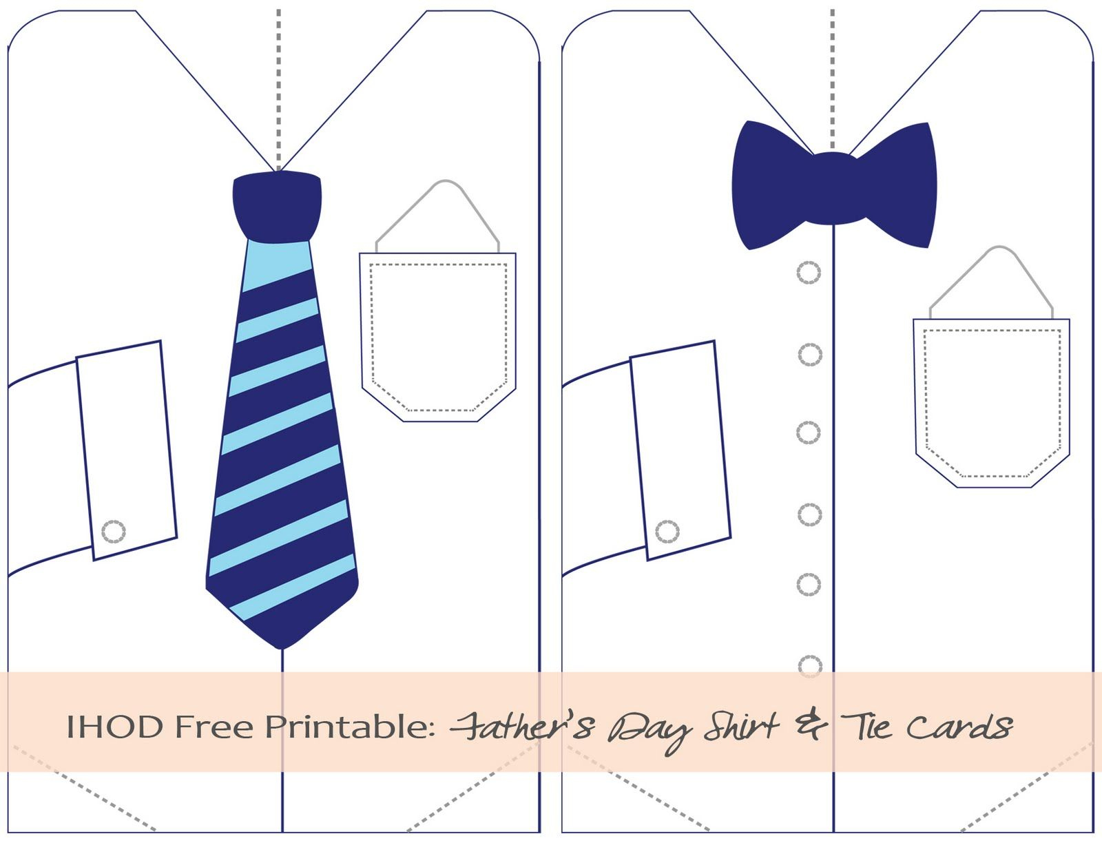 Diy: Free Printable Father&amp;#039;S Day Shirt &amp;amp; Tie Card - In Honor Of regarding Free Printable Tie