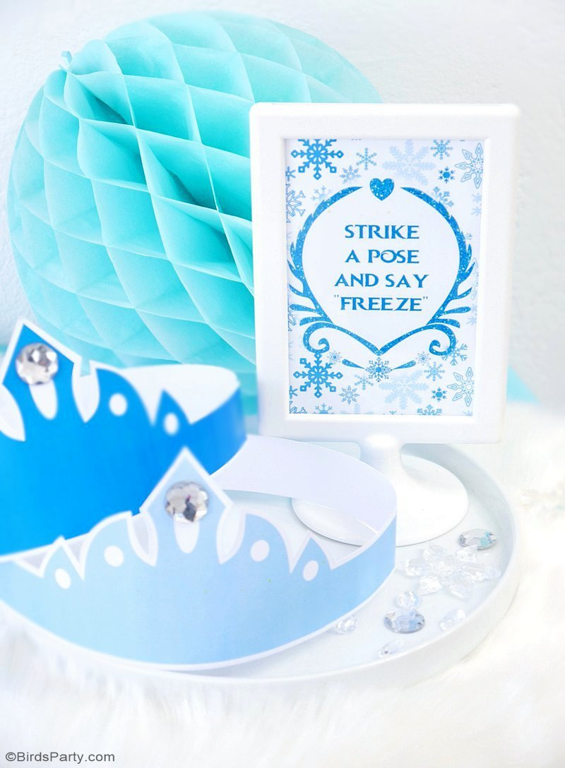 Diy Frozen Inspired Party Photo Booth - Party Ideas | Party with Free Printable Frozen Photo Booth Props