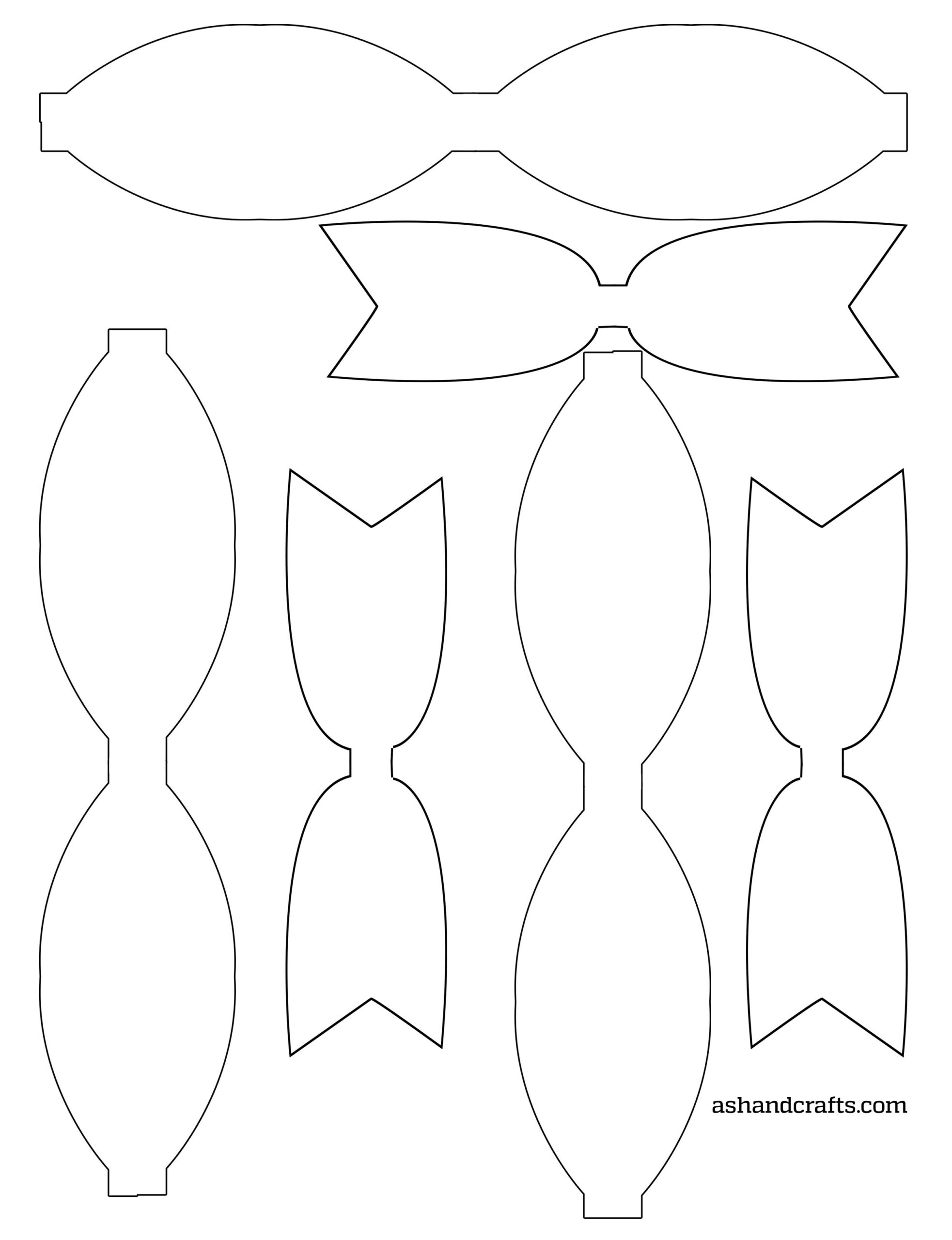 Diy Paper Bows Template regarding Free Printable Bow Template