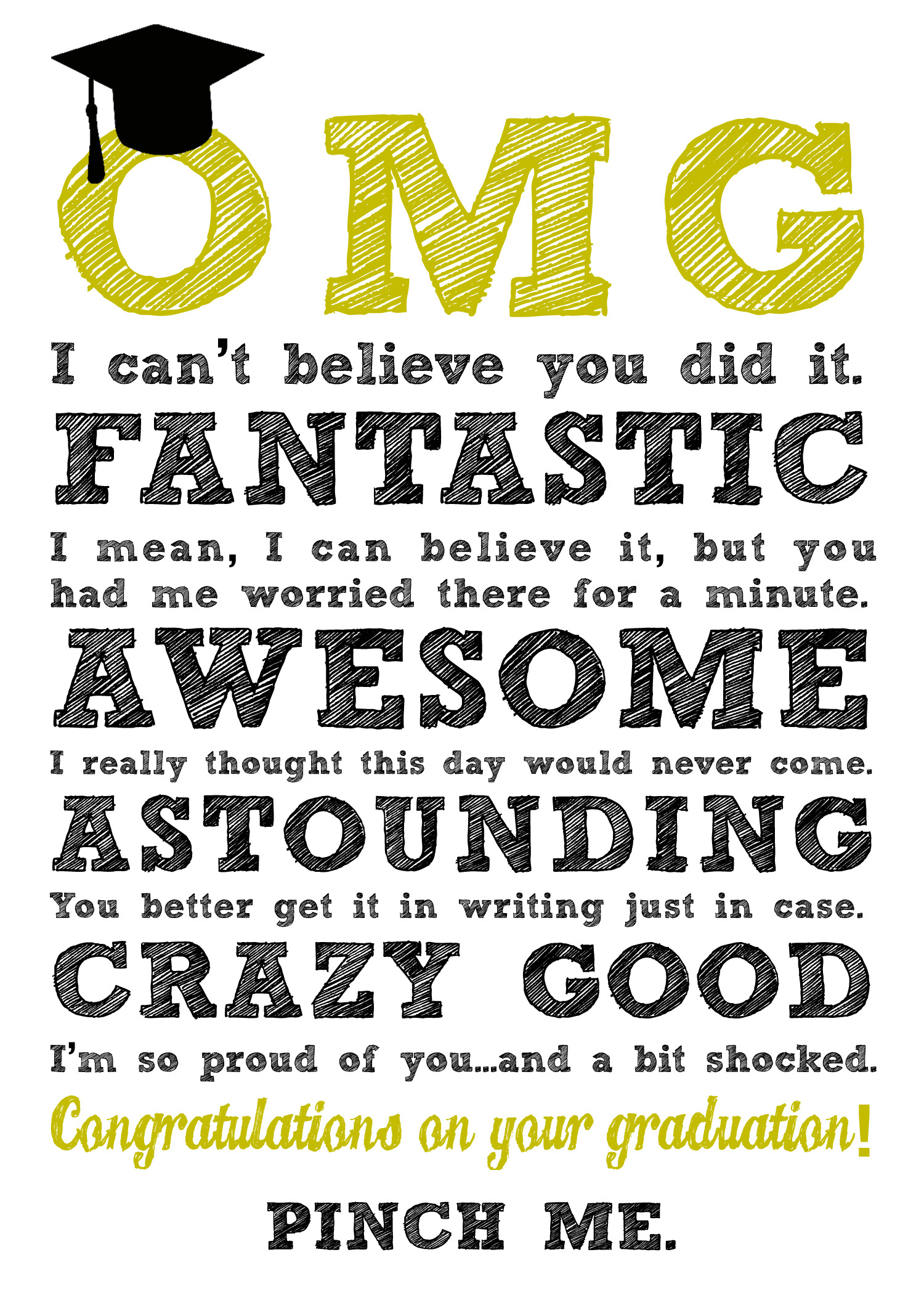 Diy Printable Graduation Cards-&amp;#039;Omg&amp;#039; &amp;amp; &amp;#039;Be Awesome&amp;#039; - inside Graduation Cards Free Printable Funny