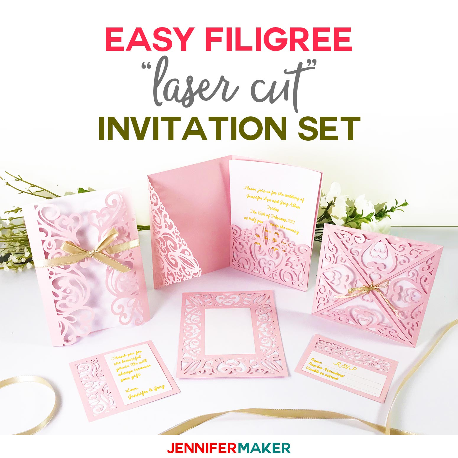 Diy Wedding Invitation Templates - Free &amp;quot;Laser Cut&amp;quot; Set - Jennifer pertaining to Free Printable Wedding Invitation Kits