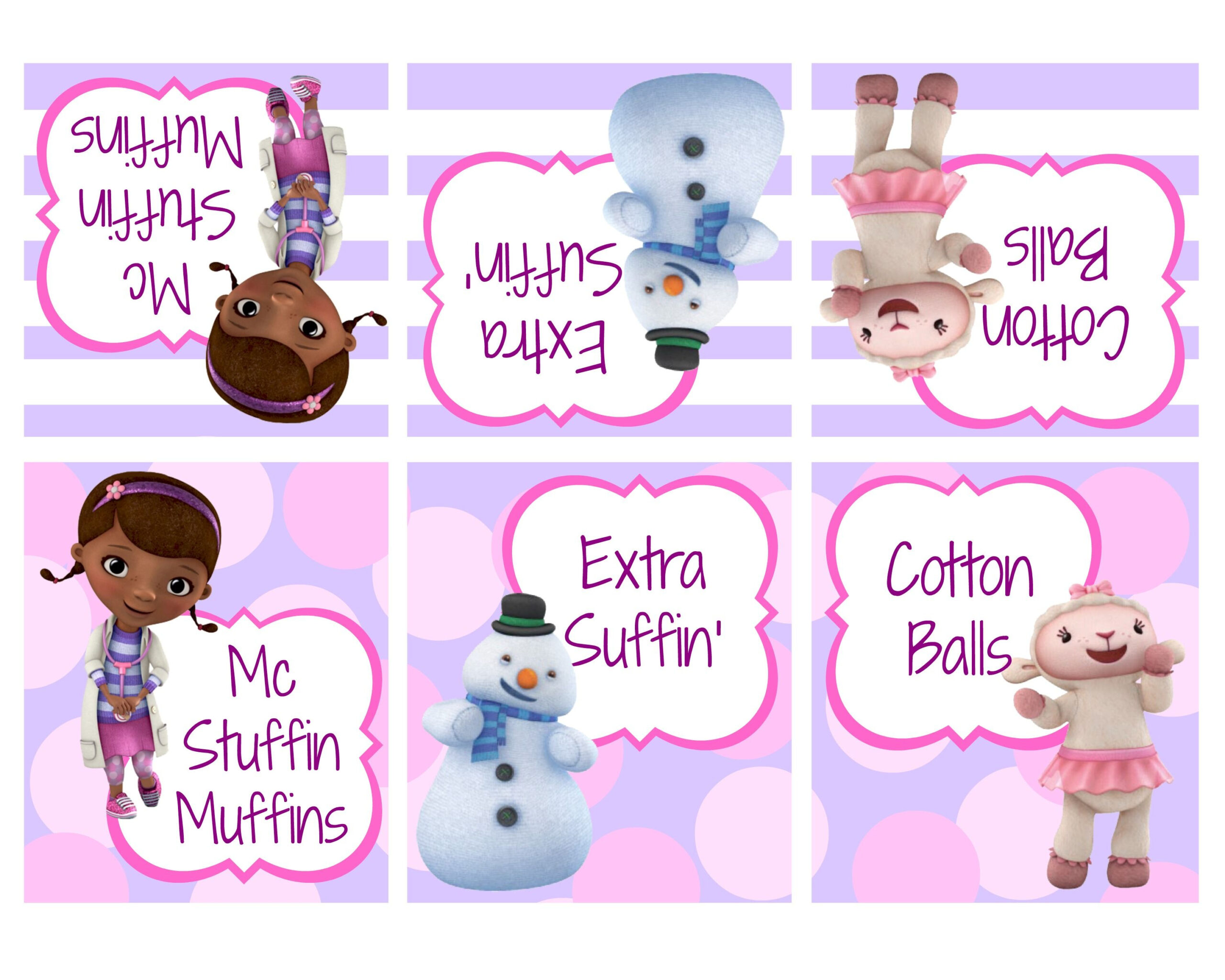 Doc Food Labels One | Fiesta Doctora Juguete, Cumple Doctora for Free Printable Doc Mcstuffins Food Labels