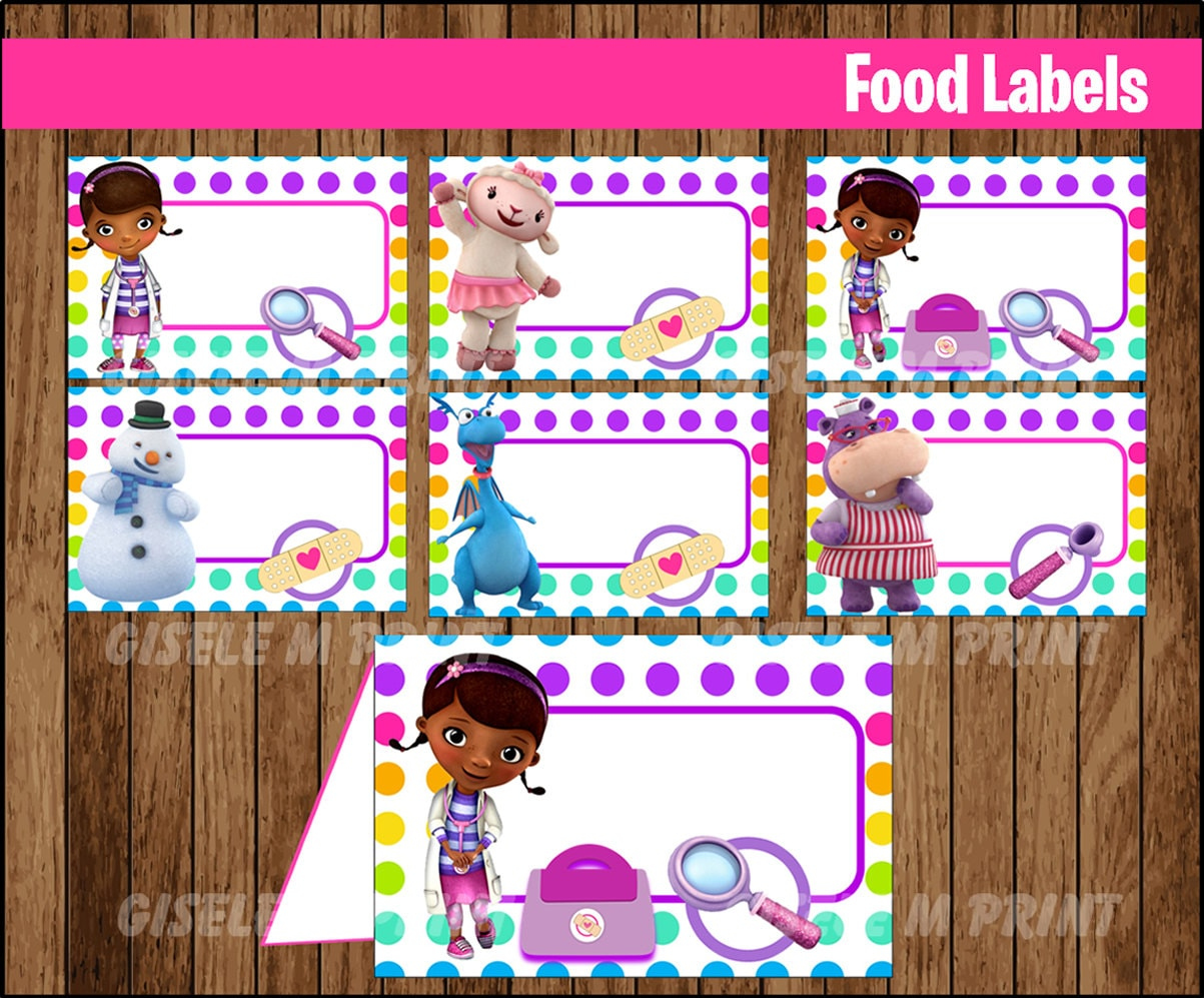 Doc Mcstuffins Food Labels, Printable Doc Mcstuffins Food Tent with Free Printable Doc Mcstuffins Food Labels