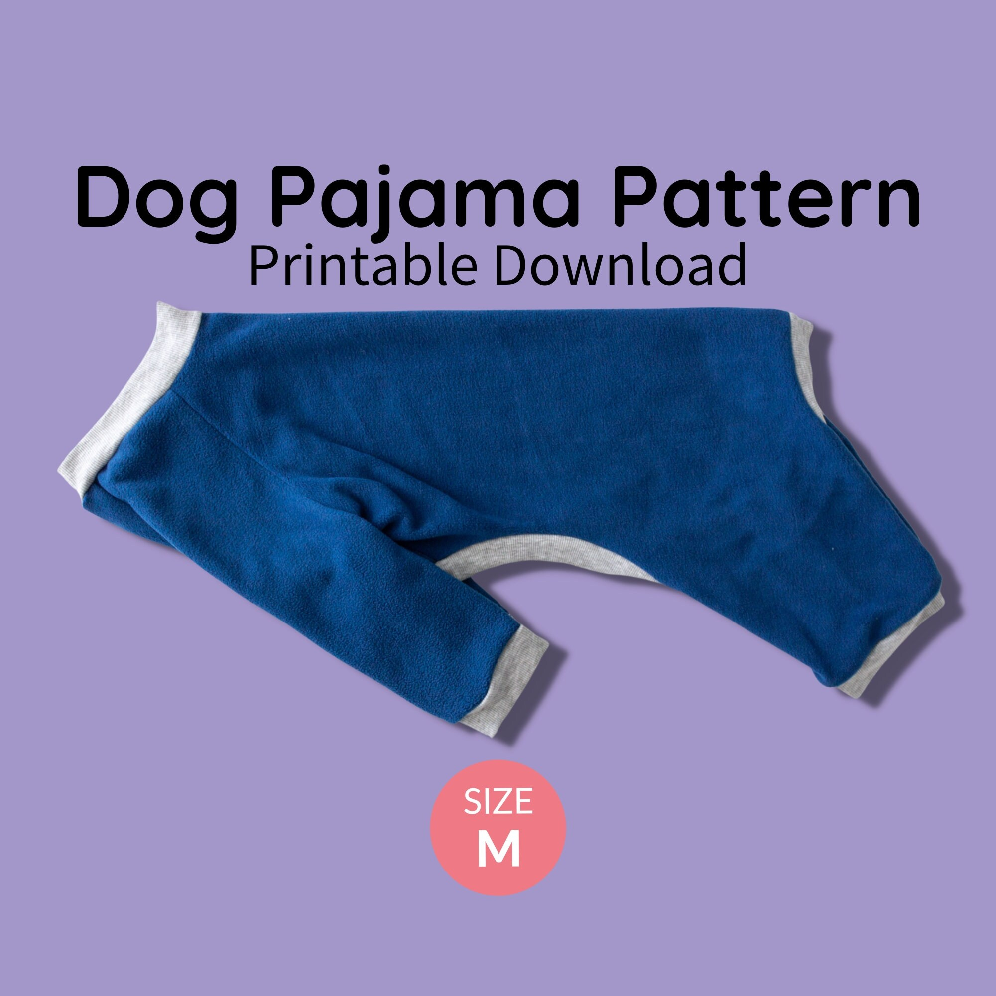 Dog Pajamas Sewing Pattern Pdf Download Size M Dog Clothing for Free Printable Dog Pajama Pattern