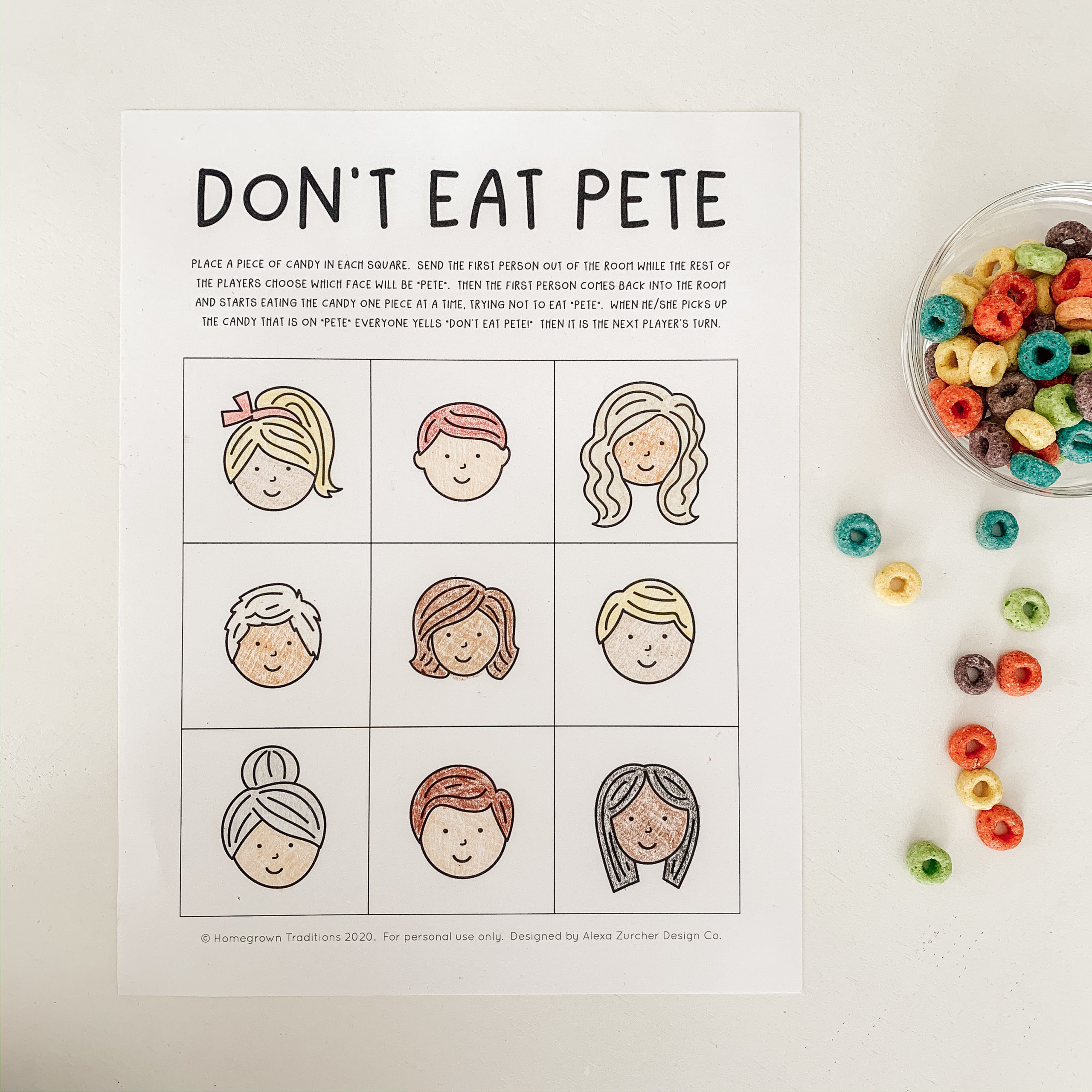 Don&amp;#039;T Eat Pete Game Free Printable - Home And Kind in Don T Eat Pete Free Printable