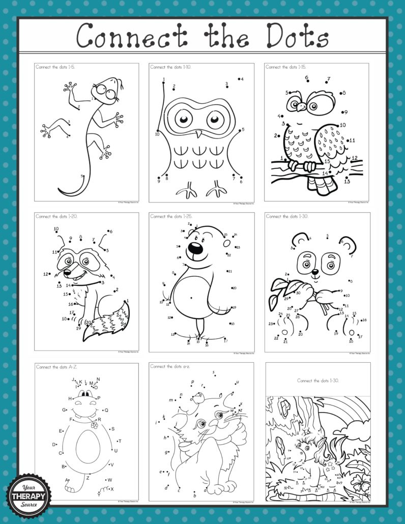 Dot To Dot 1-10 And 1-20 Freebies - Your Therapy Source throughout Free Printable Dot to Dot Easy