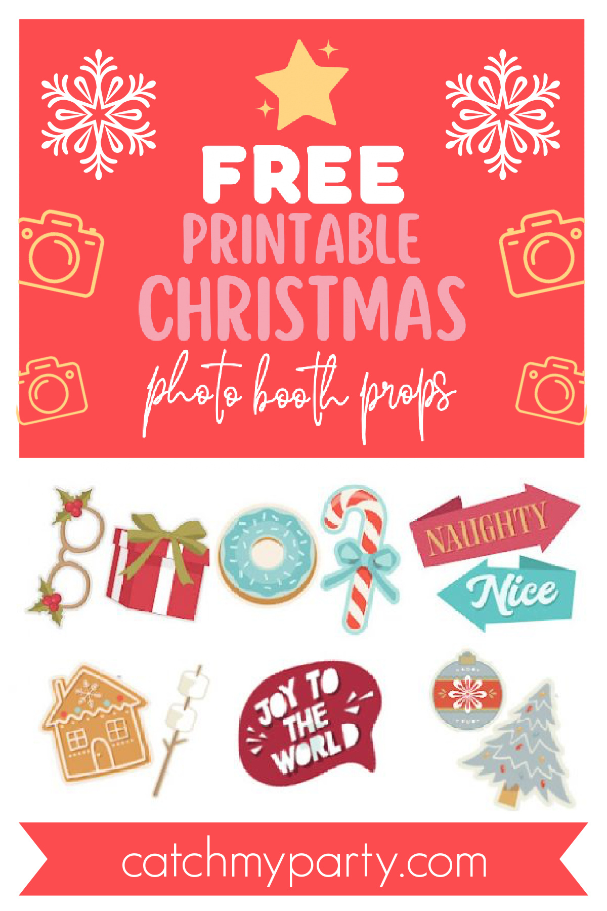 Download All Our 65 Fun Free Printable Christmas Photo Booth Props for Free Printable Christmas Props