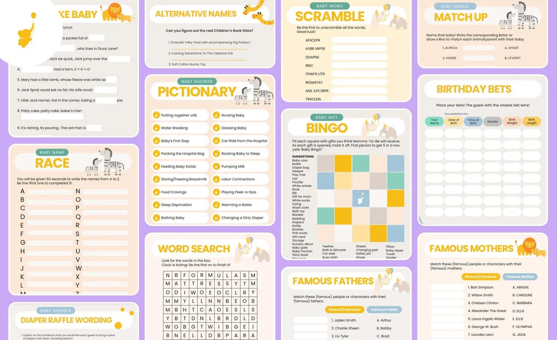 Download Free Printable Baby Shower Games - Webbabyshower intended for Free Printable Baby Shower Games for Twins