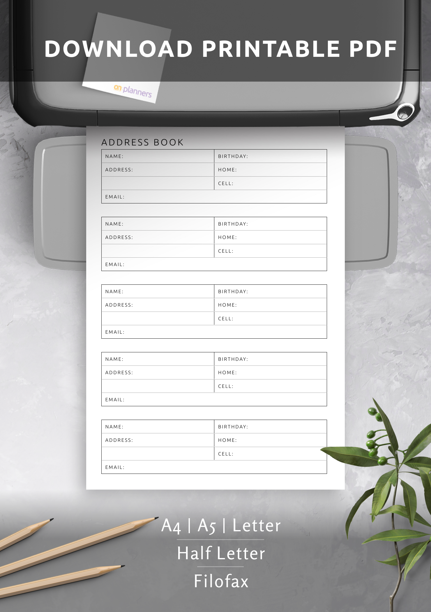 Download Printable Address Book Template Pdf for Free Printable Address Book Software