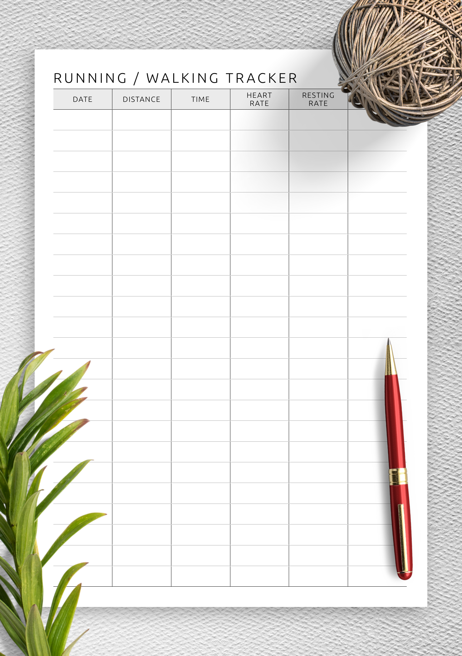 Download Printable Simple Running And Walking Tracker Template Pdf for Free Printable Walking Log