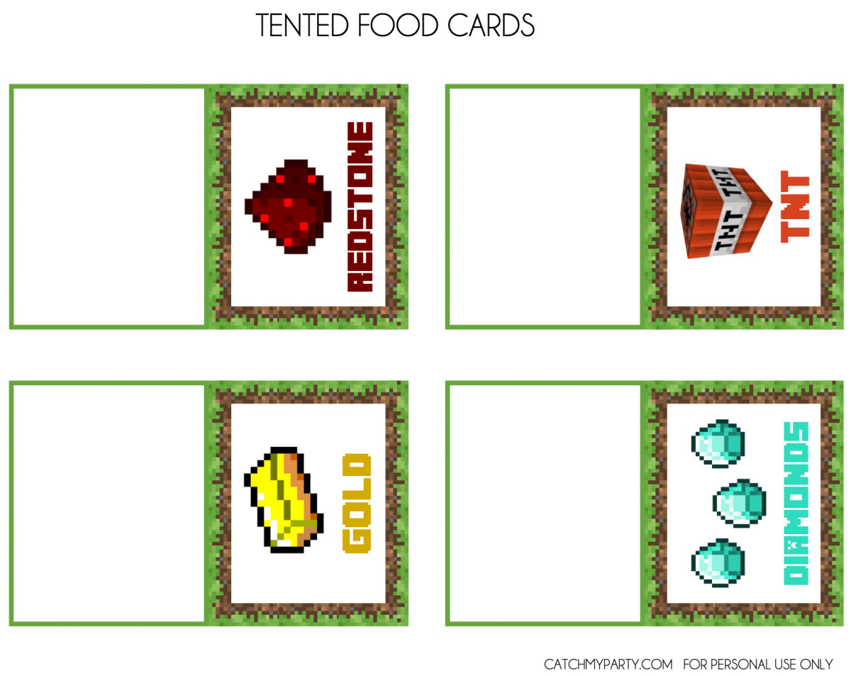 Download These Awesome Free Minecraft Party Printables! | Catch My pertaining to Free Printable Minecraft Food Labels