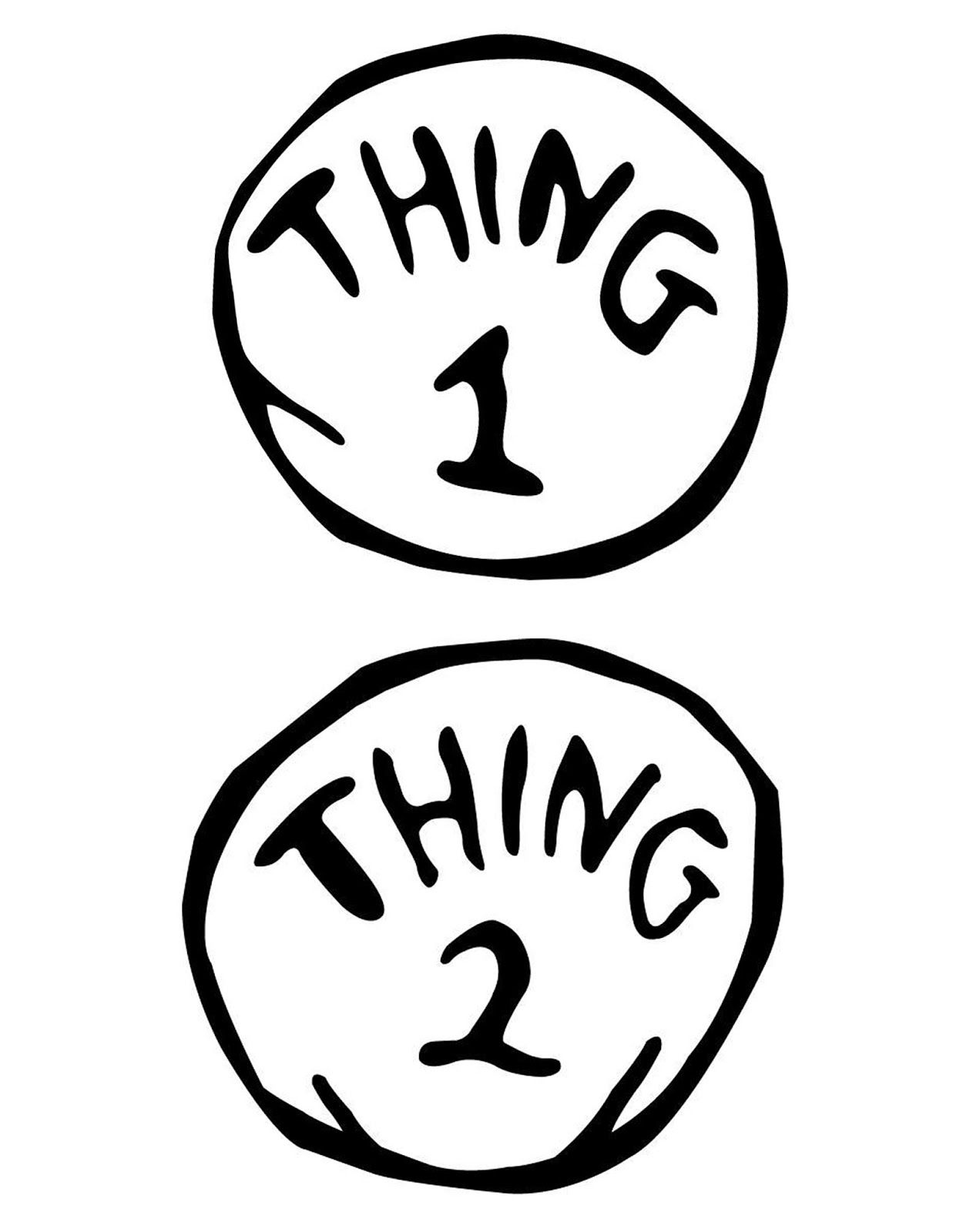 Dr. Seuss Themed Party Ideas with regard to Thing 1 and Thing 2 Free Printable Template