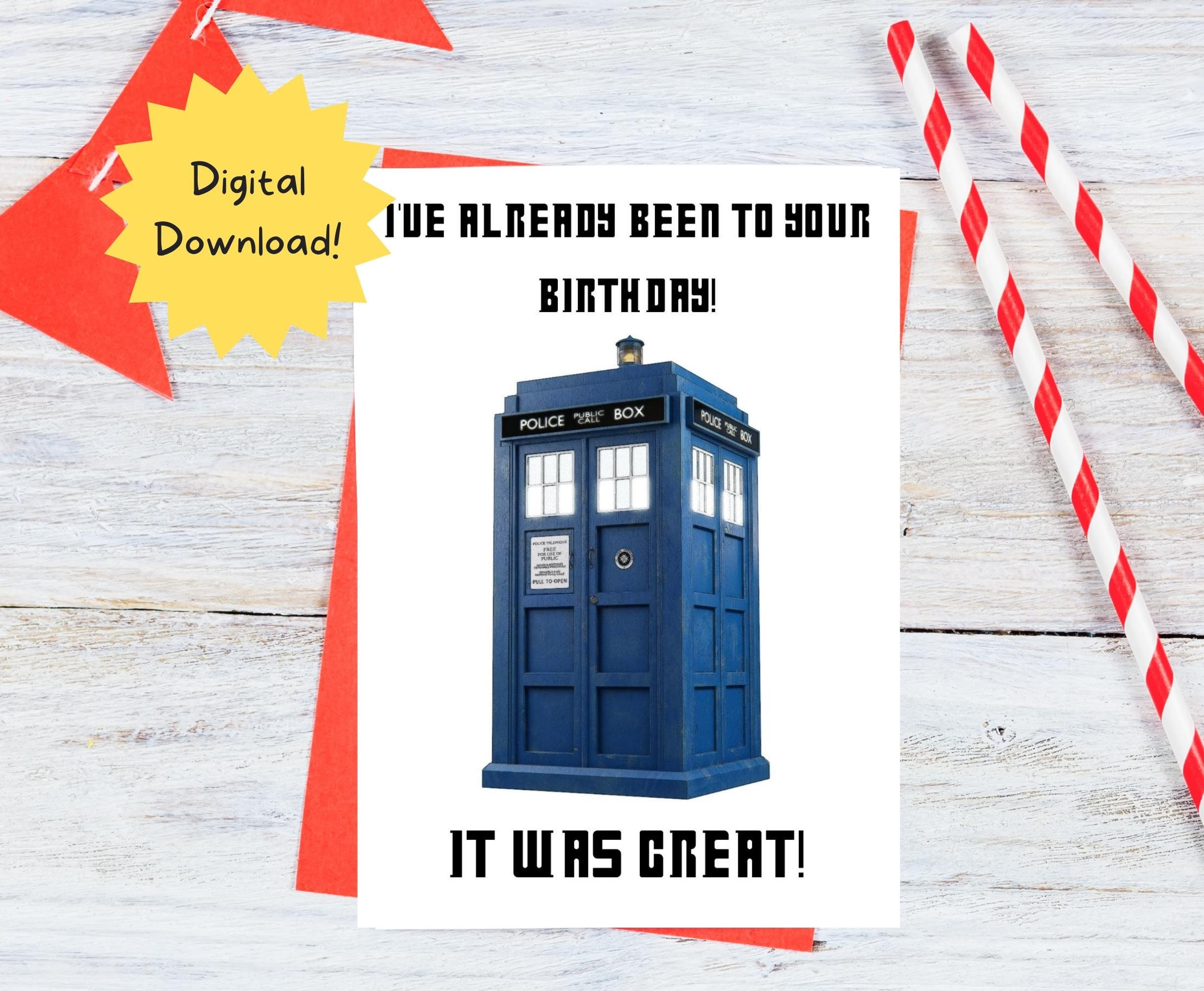 Dr Who Birthday Card - Etsy Uk within Free Printable Dr Who Birthday Card