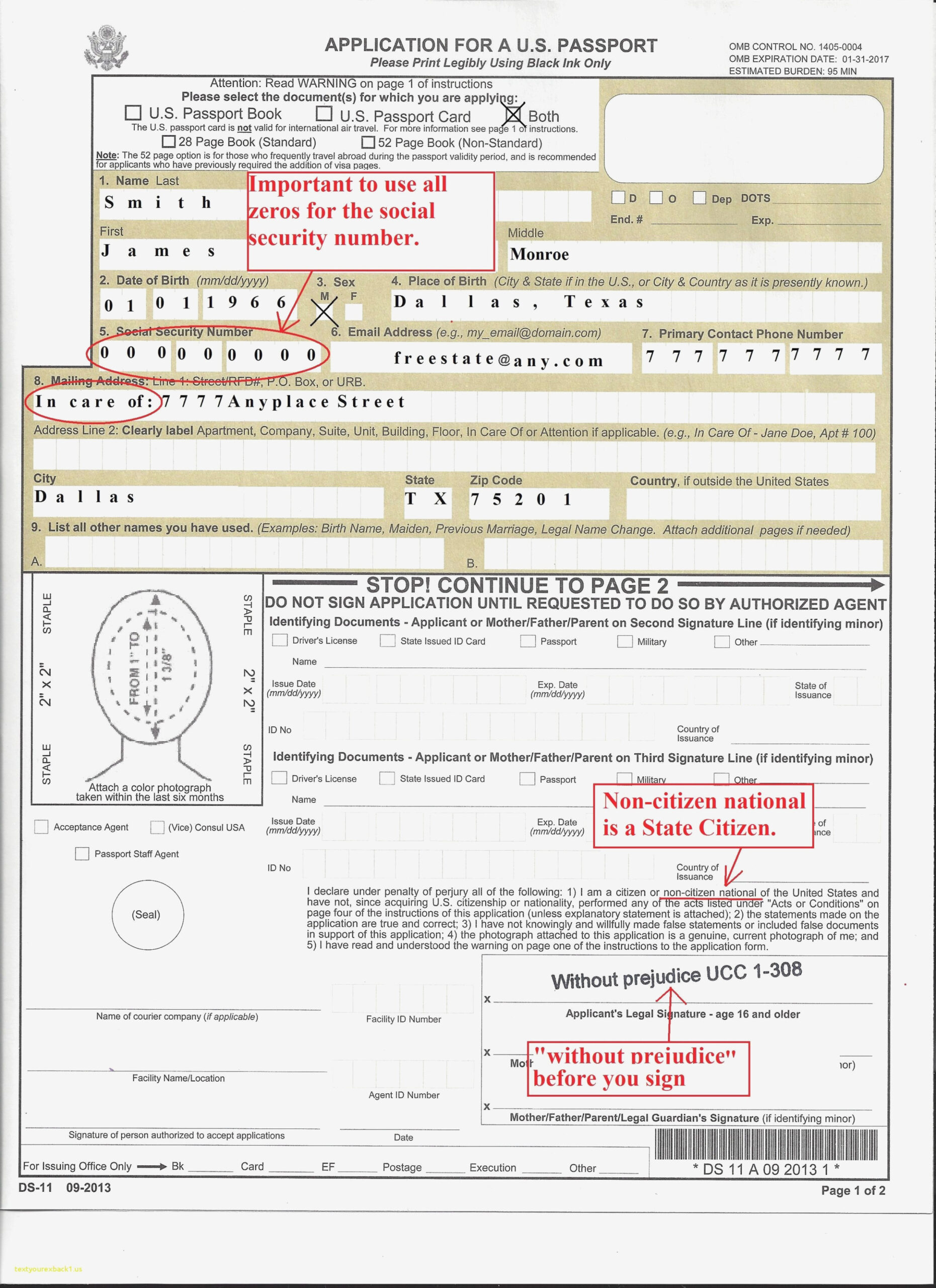 Ds 11 Form Example in Free Printable DS 11 Form