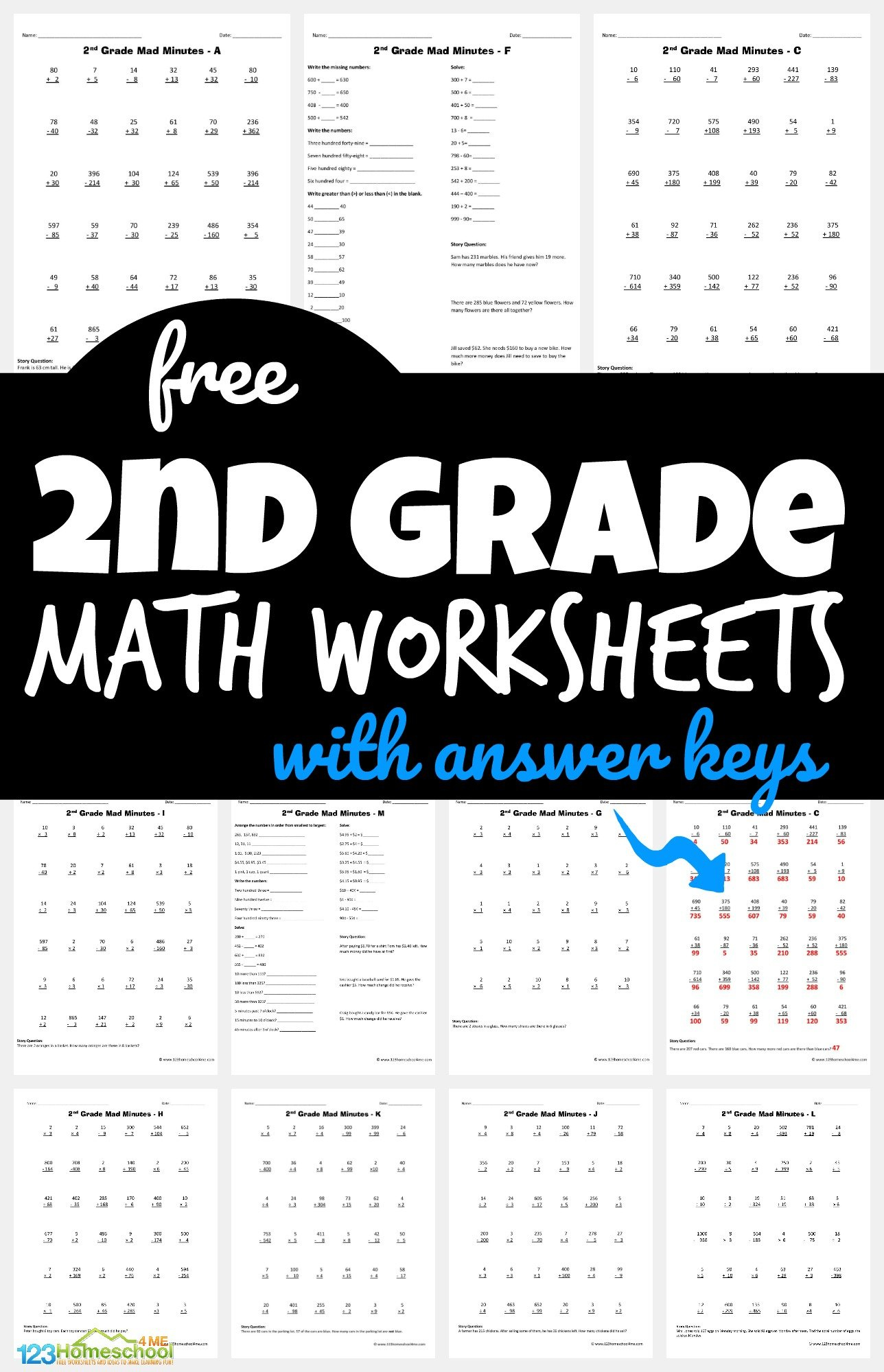 ✏️ Free Printable 2Nd Grade Math Minutes Worksheets Pdf within Free Printable Second Grade Math Worksheets