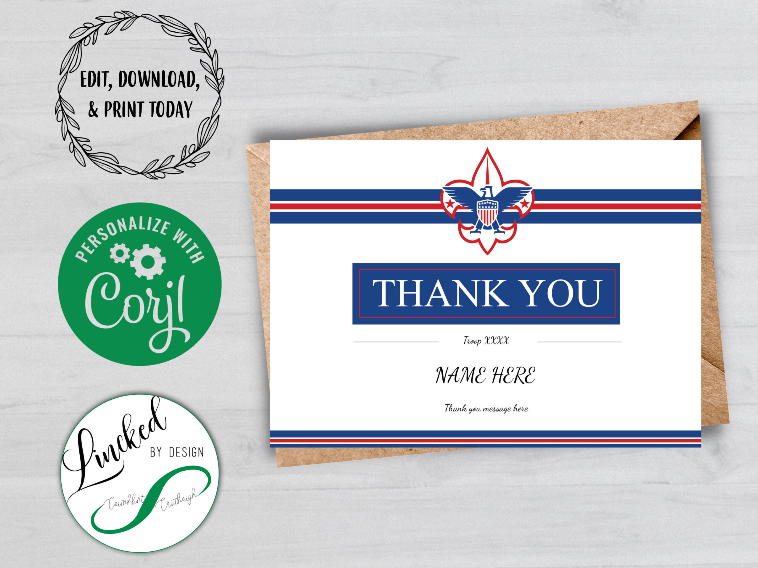 Eagle Scout Thank You - Etsy inside Free Printable Eagle Scout Thank You Cards