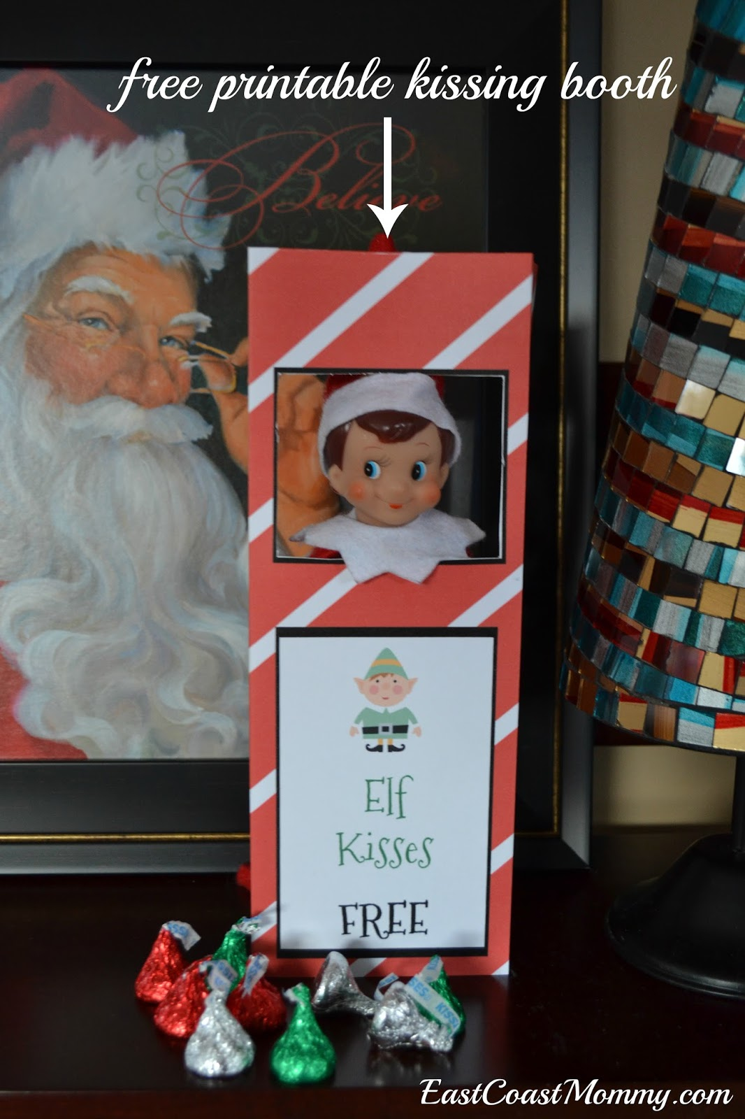 East Coast Mommy: Elf On The Shelf Kissing Booth (Free Printable) for Elf On The Shelf Kissing Booth Free Printable