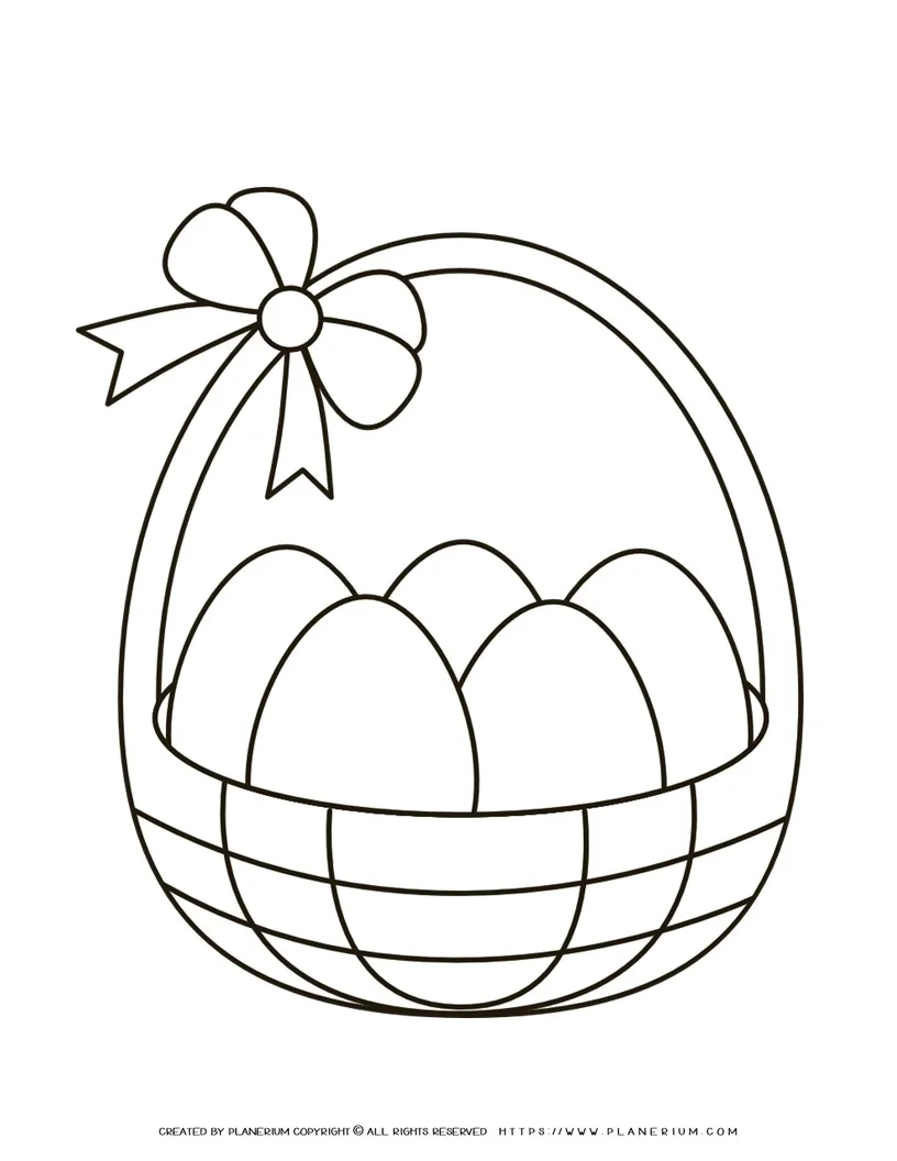 Easter Basket Coloring Page | Planerium for Free Printable Easter Basket Coloring Pages