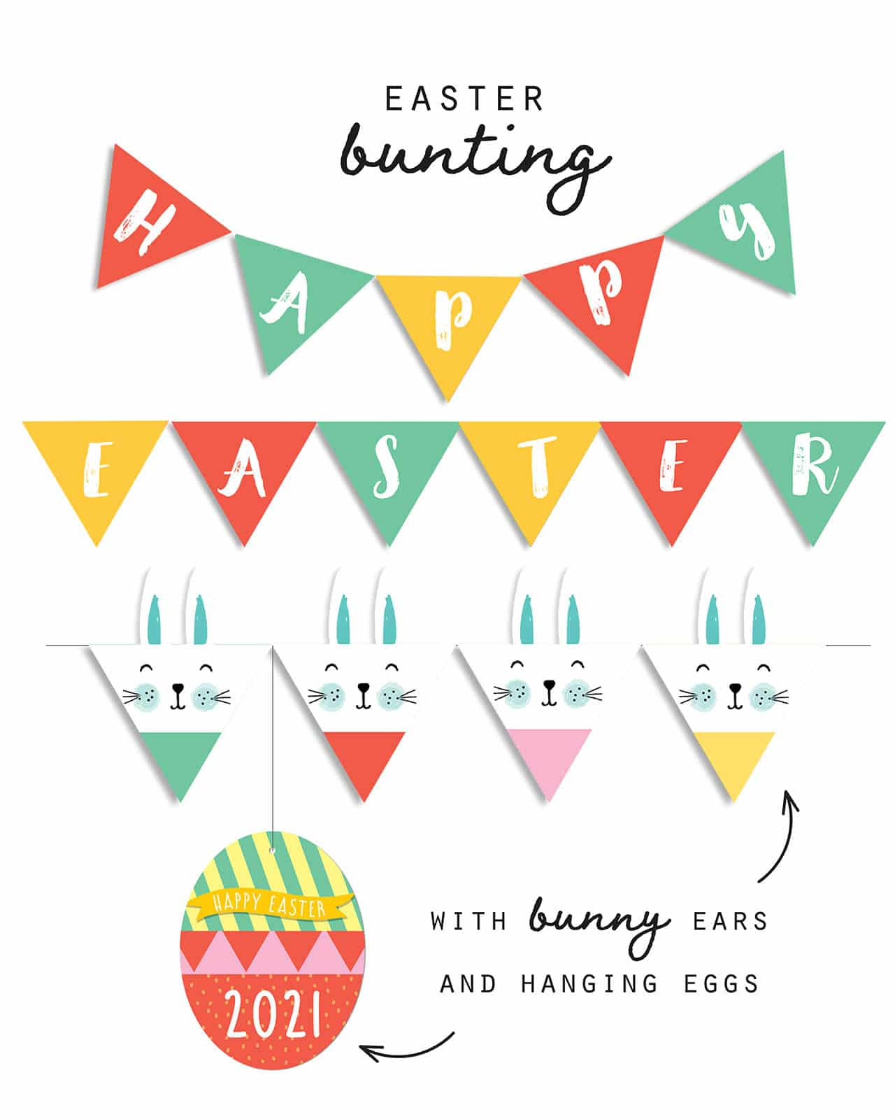 Easter Bunting Printable for Free Printable Easter Bunting