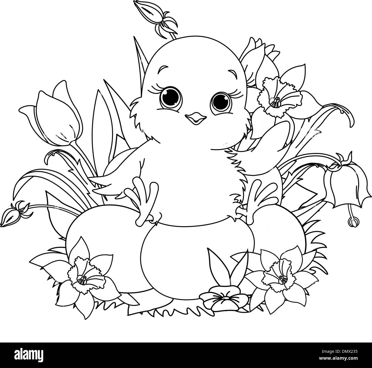 Easter Chick Coloring Page Hi-Res Stock Photography And Images - Alamy regarding Free Printable Easter Baby Chick Coloring Pages