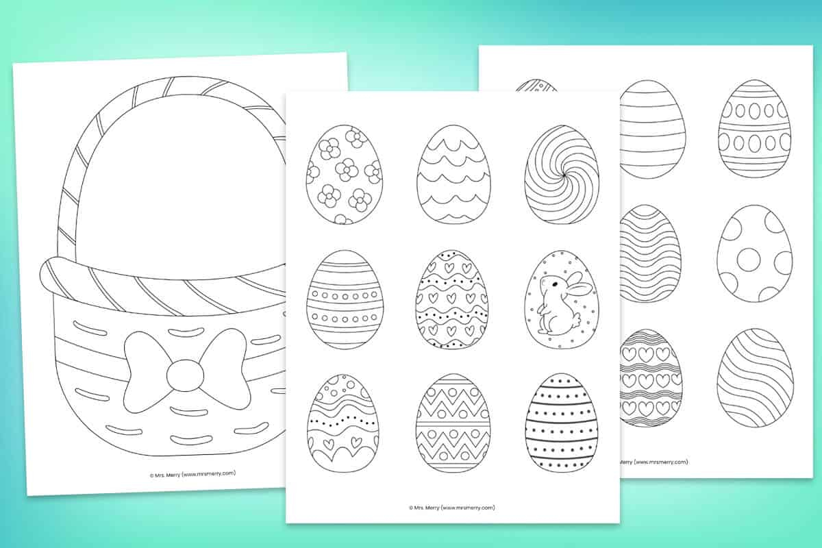 Easter Eggs Coloring Pages Free Printable | Mrs. Merry with regard to Free Printable Easter Stuff