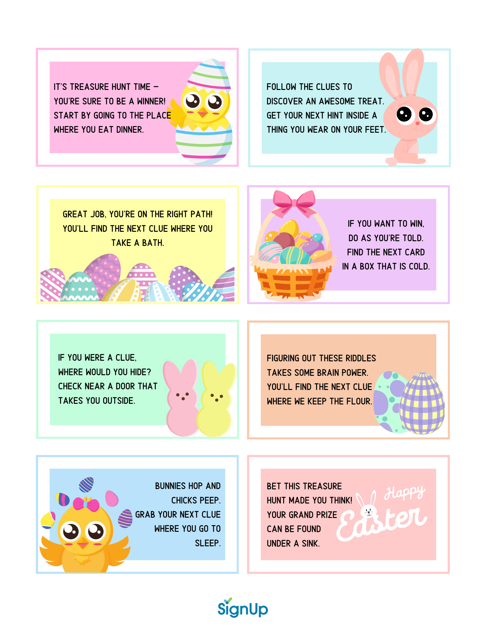 Easter Scavenger Hunt At Home | Signup pertaining to Free Printable Easter Egg Hunt Riddles