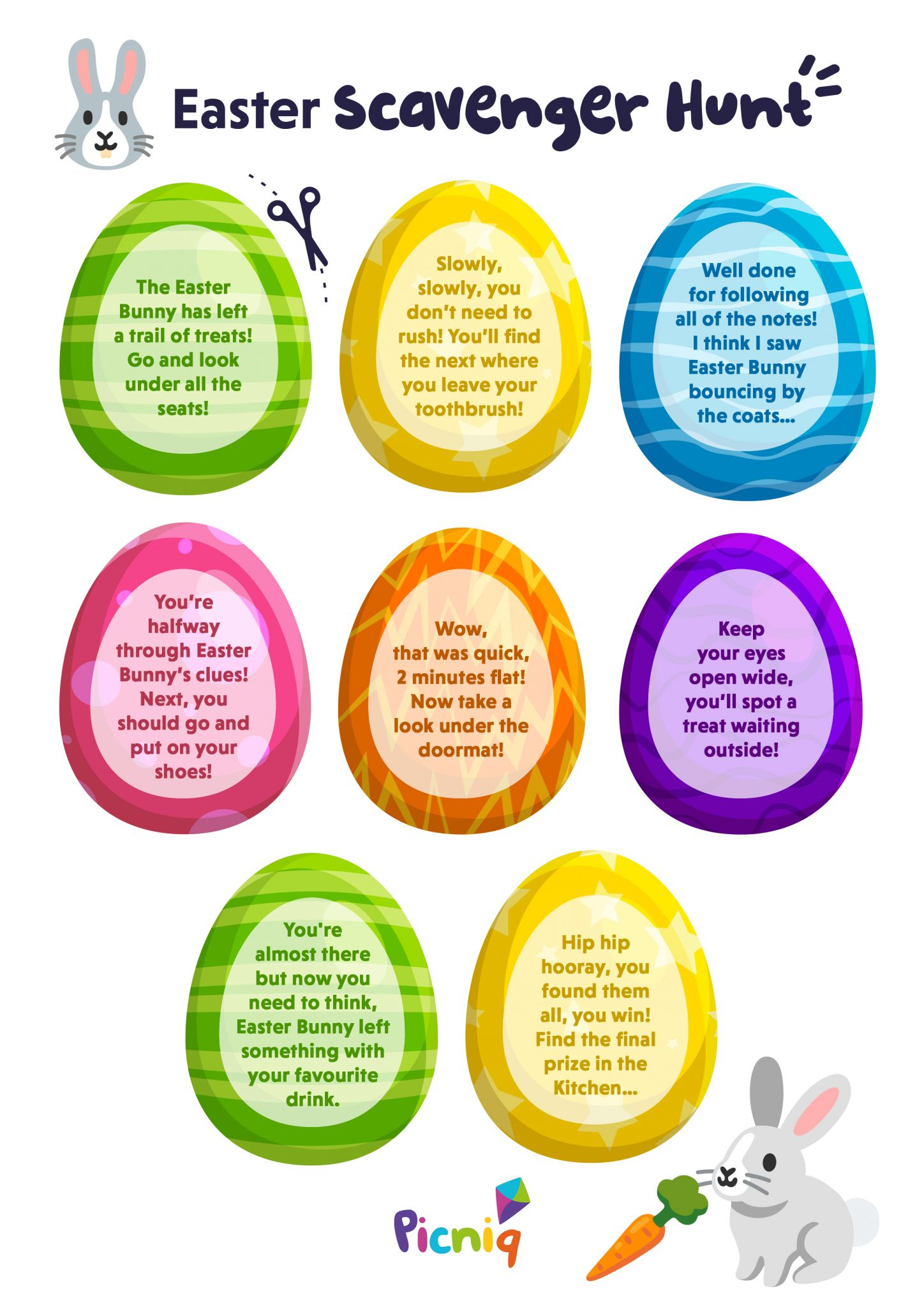 Easter Scavenger Hunt Print Out - Picniq Blog with regard to Easter Scavenger Hunt Riddles Free Printable