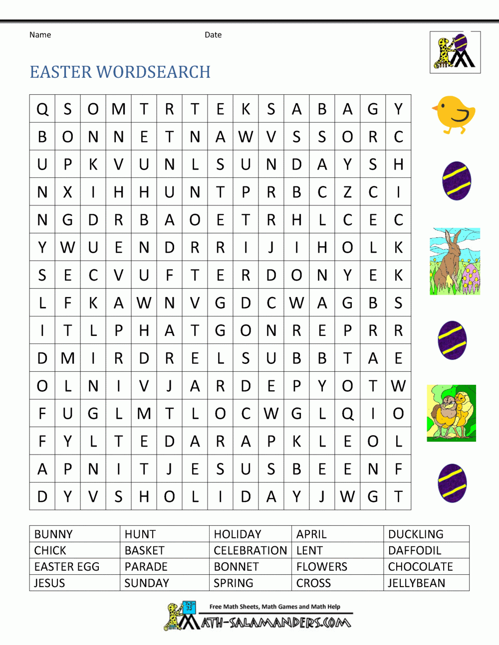 Easter Worksheets For Kids inside Free Printable Easter Worksheets