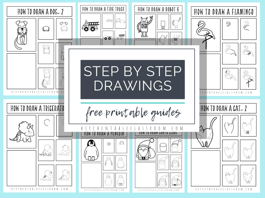 Easy Drawings For Kids- Step Step Drawing - The Kitchen Table regarding Free Printable Drawing Worksheets