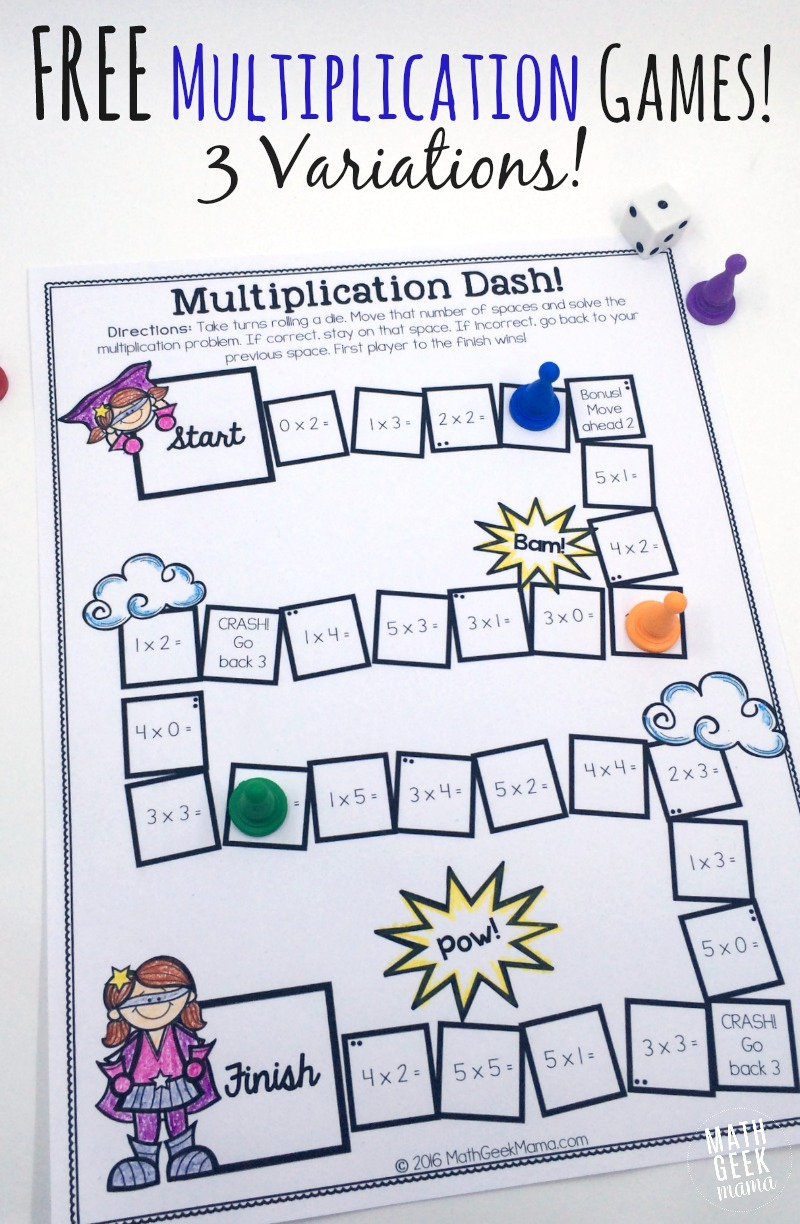 Easy, Low Prep Printable Multiplication Games! {Free} with Free Printable Maths Games