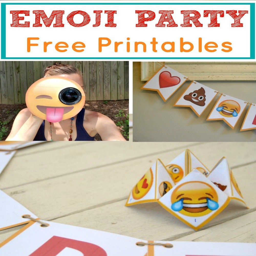 Easy &amp;amp; Popular Emoji Party Package With Free Printables | Emoji for Free Emoji Party Printables