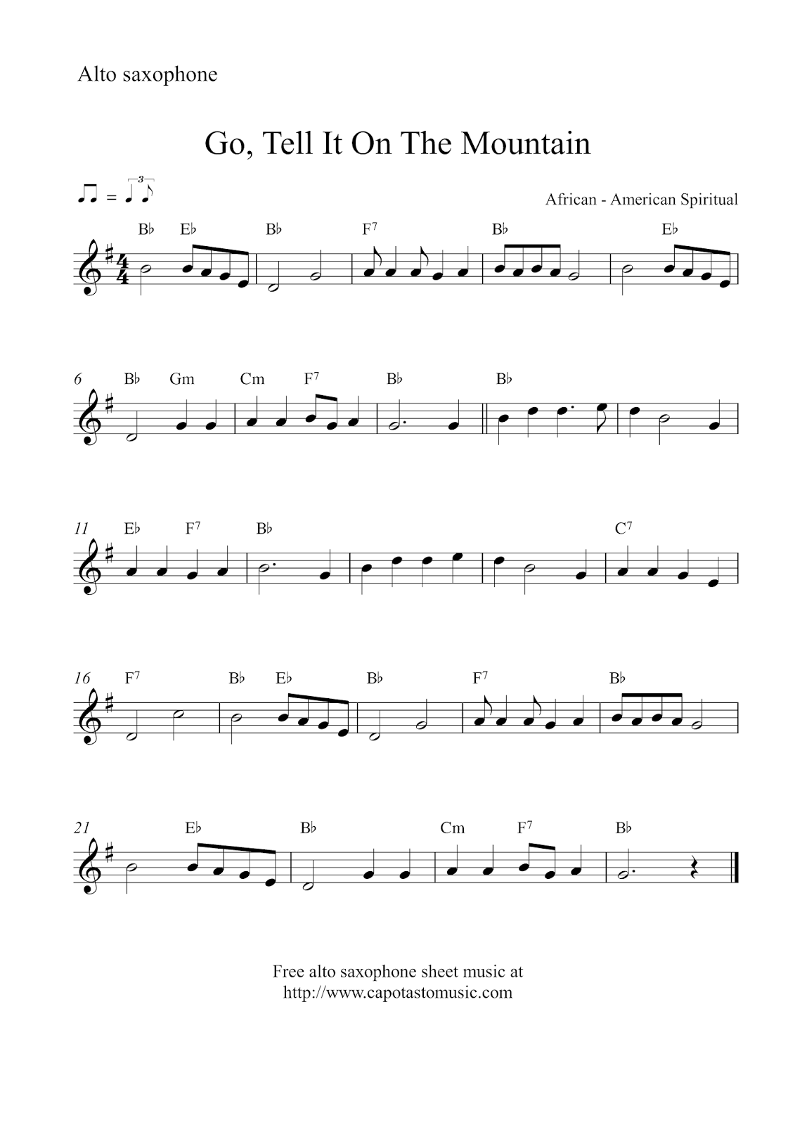 Easy Sheet Music For Beginners: Free Christmas Alto Saxophone pertaining to Free Printable Alto Saxophone Sheet Music