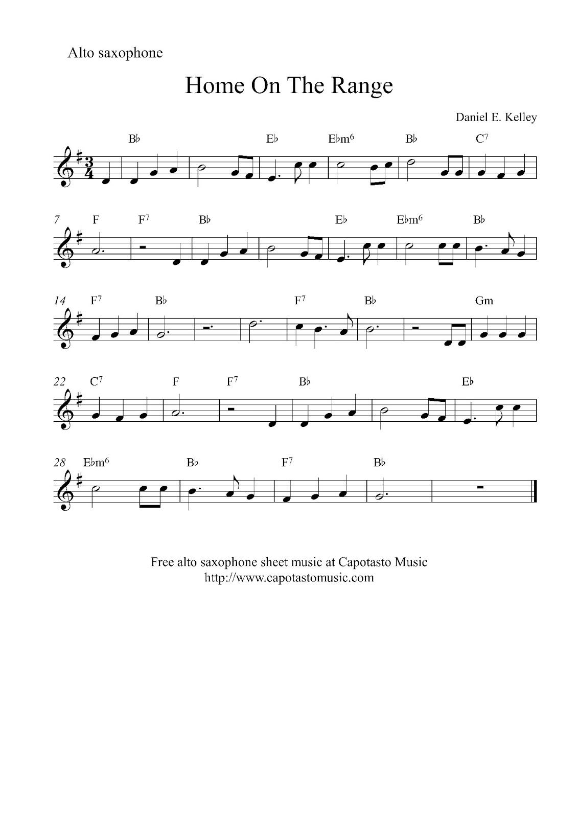 Easy Sheet Music For Beginners: Free Easy Alto Saxophone Sheet in Free Printable Alto Saxophone Sheet Music