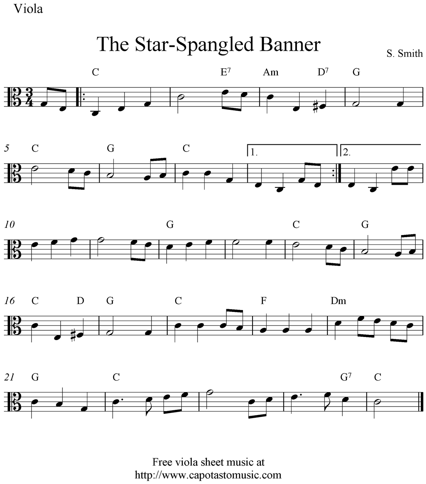 Easy Sheet Music For Beginners: Free Viola Sheet Music, The Star inside Viola Sheet Music Free Printable