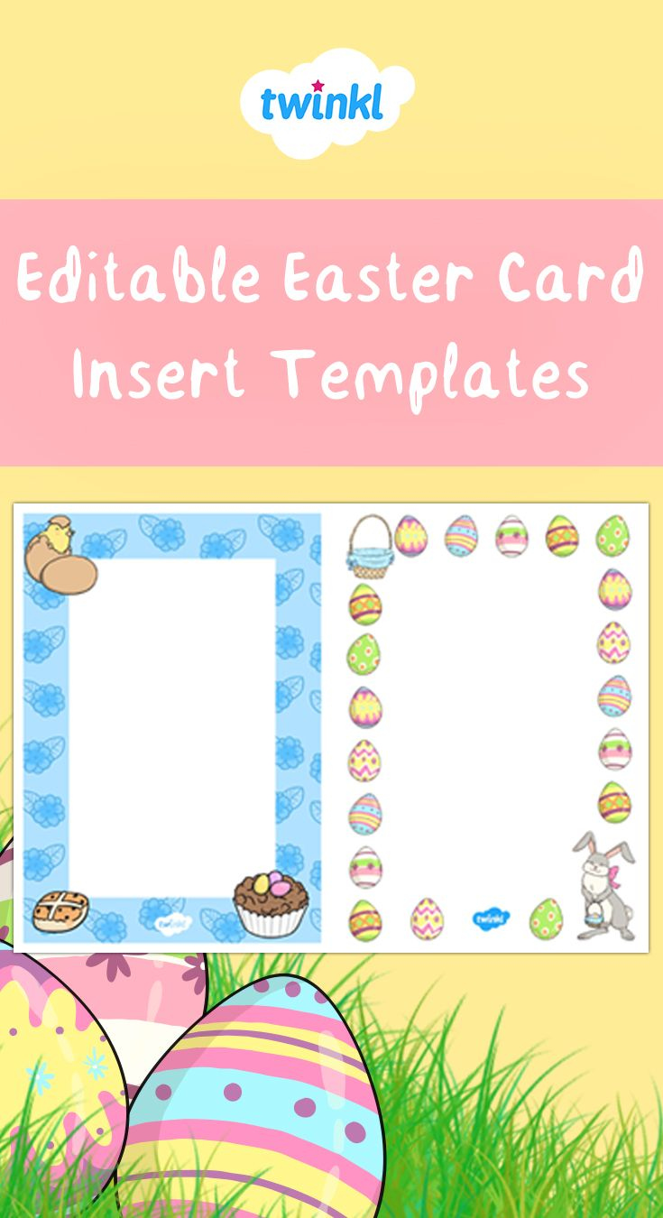 Editable Easter Card Insert Templates. | Easter Cards, Easter with regard to Free Printable Easter Card Inserts