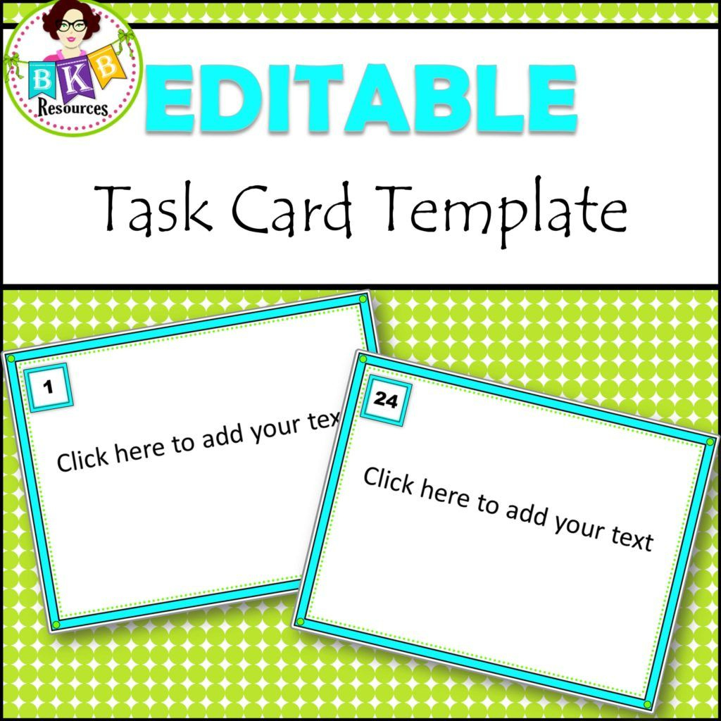 Editable Task Card Templates - Bkb Resources | Task Cards, Task inside Free Printable Blank Task Cards