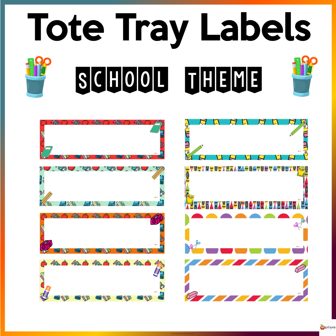 Editable Tote Tray Labels School Theme - Australian Teachers Marketplace inside Free Printable Classroom Tray Labels