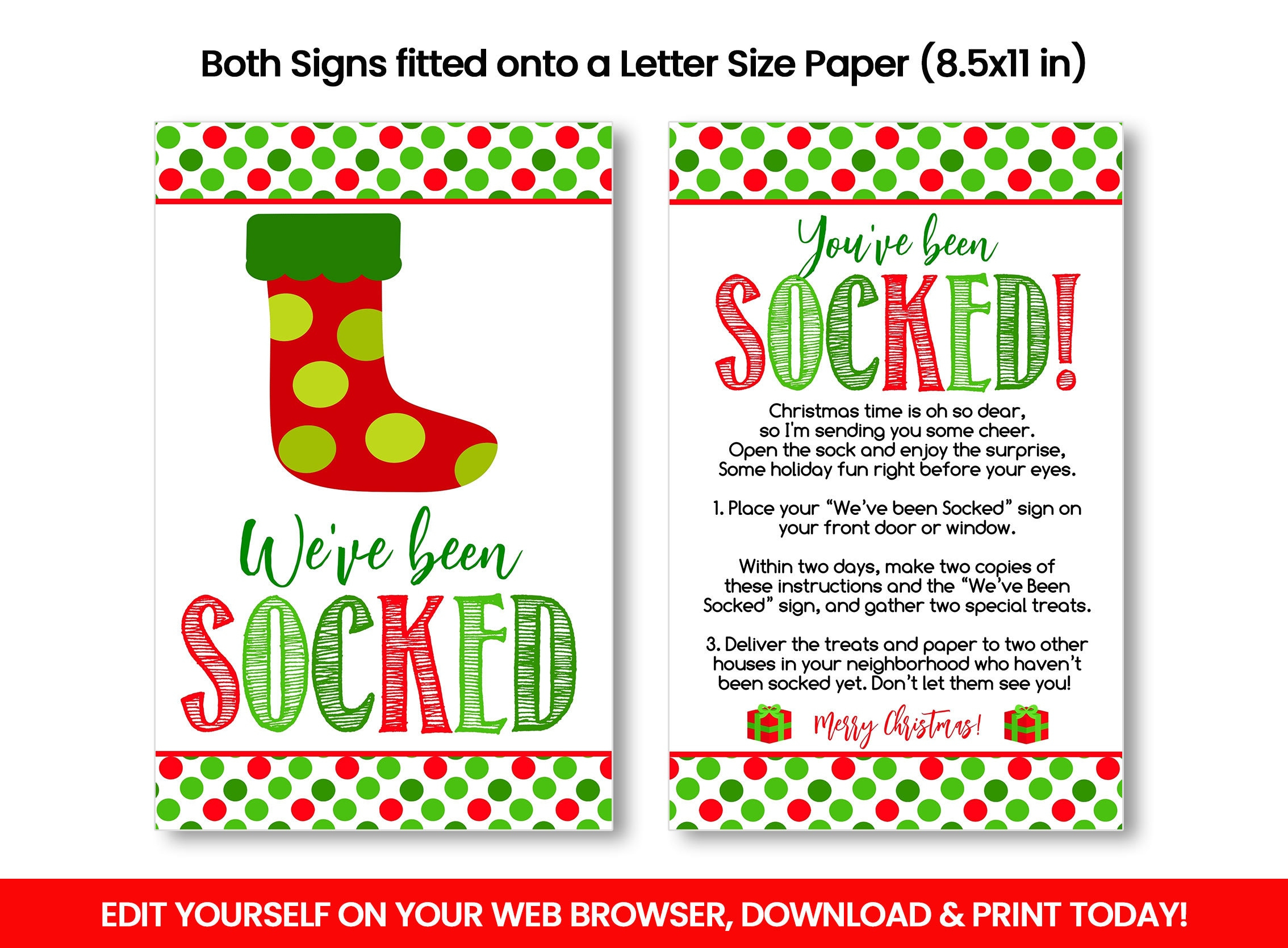 Editable We&amp;#039;Ve Been Socked Sign, You&amp;#039;Ve Been Elfed, Neighbors inside You Ve Been Socked Free Printable