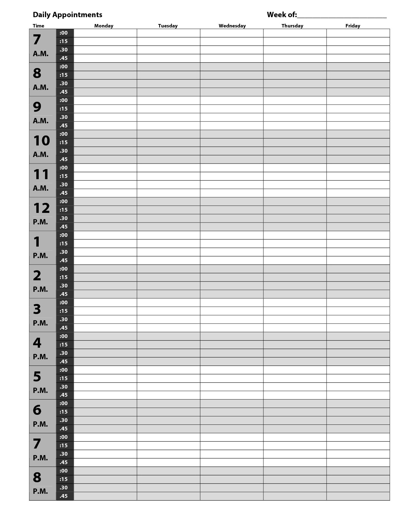 Efficient And Organized: 15 Minute Planner pertaining to Free Printable Daily Planner 15 Minute Intervals